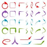 Geometric Shaped Arrows Icon Set
